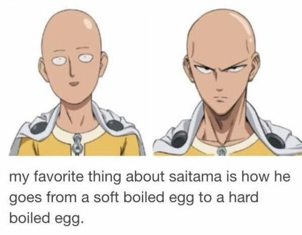 an image of two avatars with the caption saying, i'm favorite thing about satana is how he goes from soft boiled egg to hard boiled boiled egg