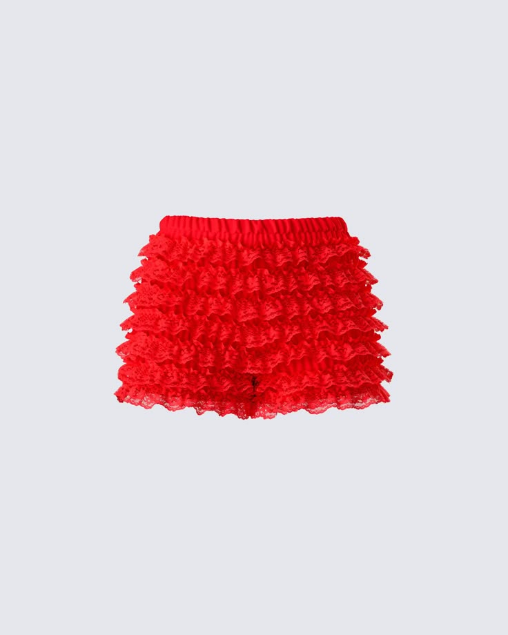 When you’re sweet and spicy 😜 Heat up your day in these fiery red ruffle mini shorts, crafted from delicate lace fabric. Designed for comfort and style, these high-rise shorts feature flirty lace ruffles and an elastic waistband ❤️ Red Ruffle Shorts, Mini Ruffle Skirt, Light Grey Leggings, Christmas City, Grey Maxi Skirts, City Outfit, Frill Shorts, Satin Mini Skirt, White Lace Mini Dress