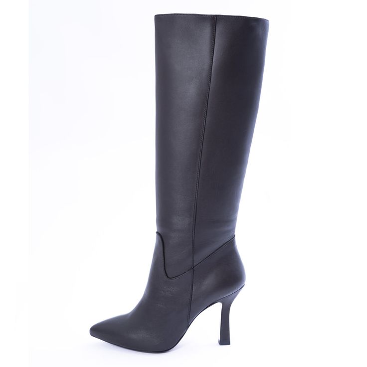 The perfect boots for your classy outfits. The spool heel is elegant but comfortable to be worn from a day in the office with a skirt suit, to a night out with a midi black dress. Choose the calf circumference and height that best fit you, click the button above to get to know how to correctly measure your calf. Details: Fine nappa leather upper, leather lining Leather sole with a non-slip rubber insert Covered block heel Slip on with internal half zip fastening Knee-high shaft Pointed toe Heel Chic Knee-high Boots For Work, Classic High Heel Knee-high Boots For Office, Fitted Mid-calf Boots With Sculpted Heel For Work, Sleek High Shaft Boots For Workwear, Fitted Knee-high Boots For Office, Classic High Shaft Boots For Office, Fitted High Shaft Knee-high Boots For Office, Elegant High Shaft Work Boots, Elegant High Shaft Workwear Boots