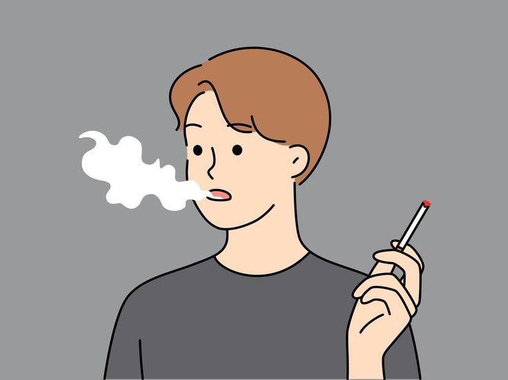 Young man smoking cigarette. Millennial male smoker suffer from addictive habit bad for health. Vector illustration. Bad Habits Illustration, No Smoker Logo Art, Man Shouting Illustration, Cityscape Photos, Logo Banners, Heart With Arrow, Marketing Design, Background Banner, Custom Illustration