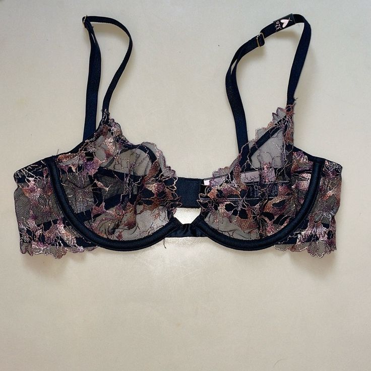 This Is A New With Tags Victoria’s Secret Very Sexy Unlined Low-Cut Demi Bralette. Also This Bralette Is A Pretty Shimmer Floral Pattern That Is See Through And Embroidered. This Bralette Also Has Adjustable Straps. Party Bra With Boning And Underwire, Party Push-up Bra Partially Lined, Party Push-up Partially Lined Bra, Sheer Underwire Bra For Night Out, Sheer Fitted Bra For Party, Party Sheer Fitted Bra, Party Underwire Bra With Lined Body, Victoria's Secret Underwire Bra Partially Lined, Victoria's Secret Padded Bra For Night Out