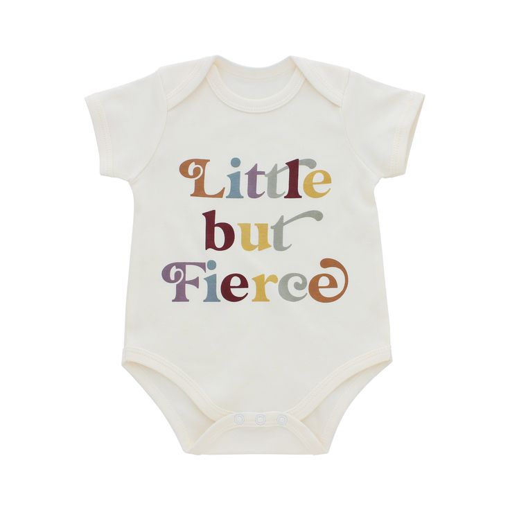 PREORDER NOW! WILL SHIP JANUARY 2021! This is an updated version on one of our bestselling onesies! Perfect for your Little but Fierce girl! This makes an adorable shower gift and pregnancy announcement! Color: Cream with Mustard print Sizing: 0-3M, 3-6M, 6-12MFabric: 100% Premium Ringspun Cotton Specs: Printed Neck LabelFit: Infant Unisex – True to size Wash: Machine wash color inside-out, tumble dry Auntie Era, Graphic Onesies, Fav Products, Trending Colors, Cotton Bodysuit, Girl Onesies, Baby Comforter, Unique Prints