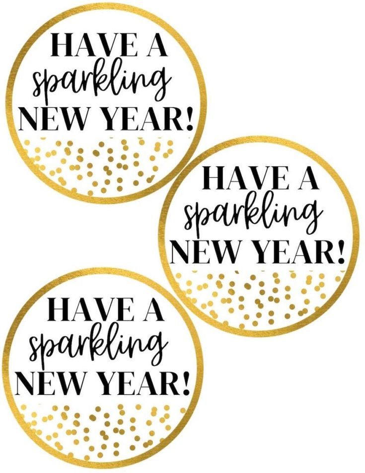 three new year coasters with the words have a sparkling new year written on them