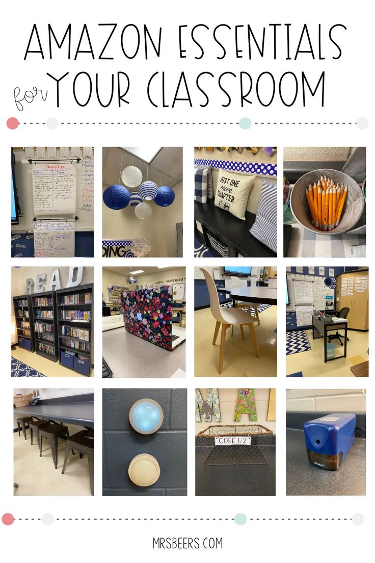 an image of classroom furniture with the words amazon essentials for your classroom