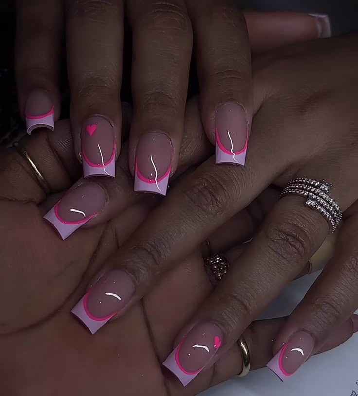 Square Shape Pink Nails, Pink And White Nails Short Square, Boyfriend Inspired Nails, Short Acrylic Nails Designs Pink, Cute Nail Sets, Pink Simple Nails, Simple Prom Nails, Acrylic Short Nails, Nail Suggestions