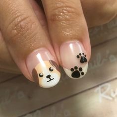 Paw Print Nails, Dog Nail Art, Animal Nail Designs, Nailart Tutorial, Paw Nails, Mickey Nails, Nail Art For Kids, Animal Print Nails Art, Animal Nail Art