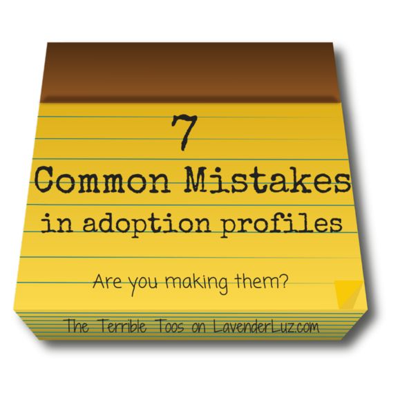 a piece of paper with the words 7 common mistakes in adoption profiles are you making them?