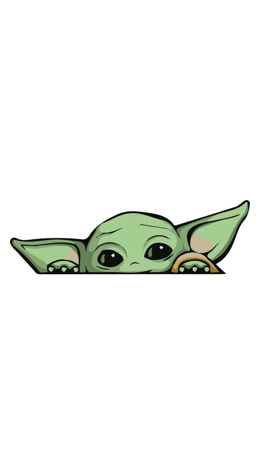 the child yoda sticker is shown on a white background