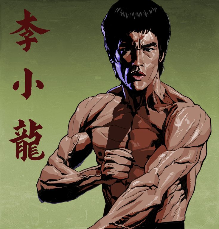 an image of a man flexing his muscles with chinese characters on the back ground