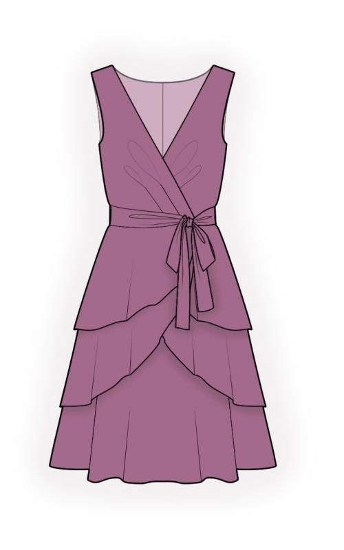 a purple dress with a bow on the waist