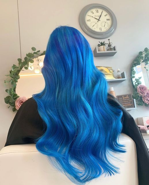 Blue Hair Bright, Turquoise Blue Hair, Mlp Hair, Long Blue Hair, Directions Hair Colour, Blond Hairs, Baby Blue Hair, Bright Blue Hair, Pastel Blue Hair