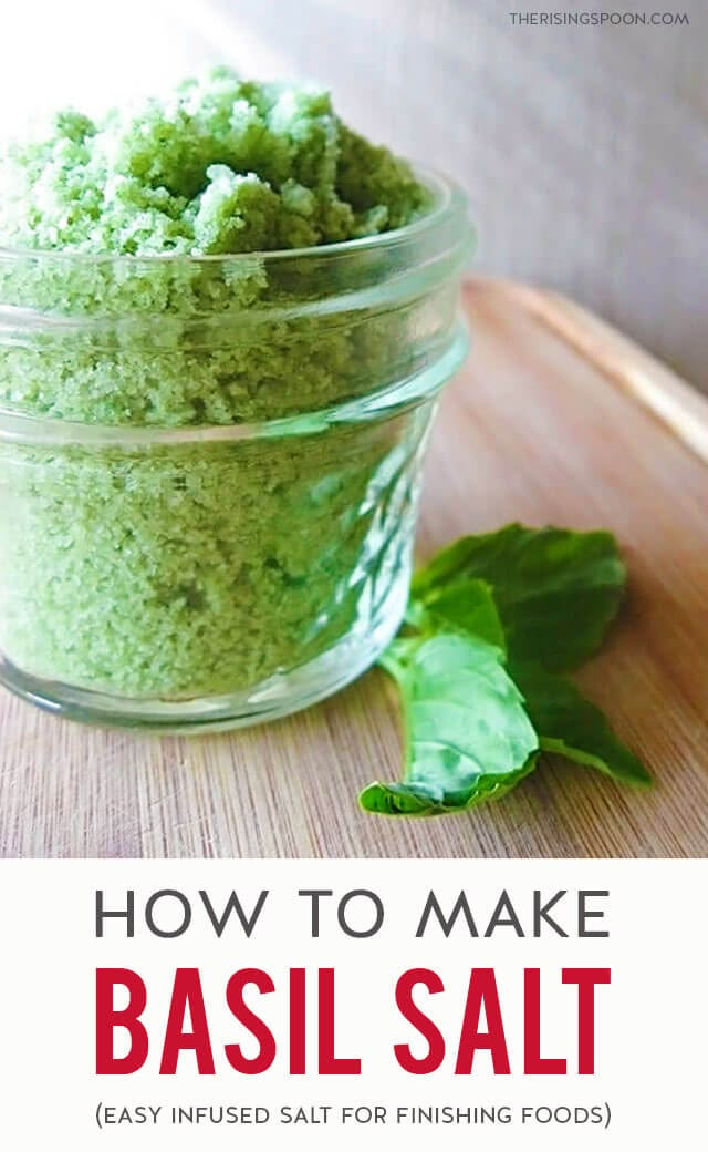 how to make basil salt in a glass jar