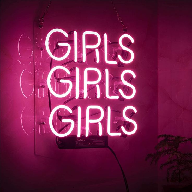 a neon sign that reads girls girls girls