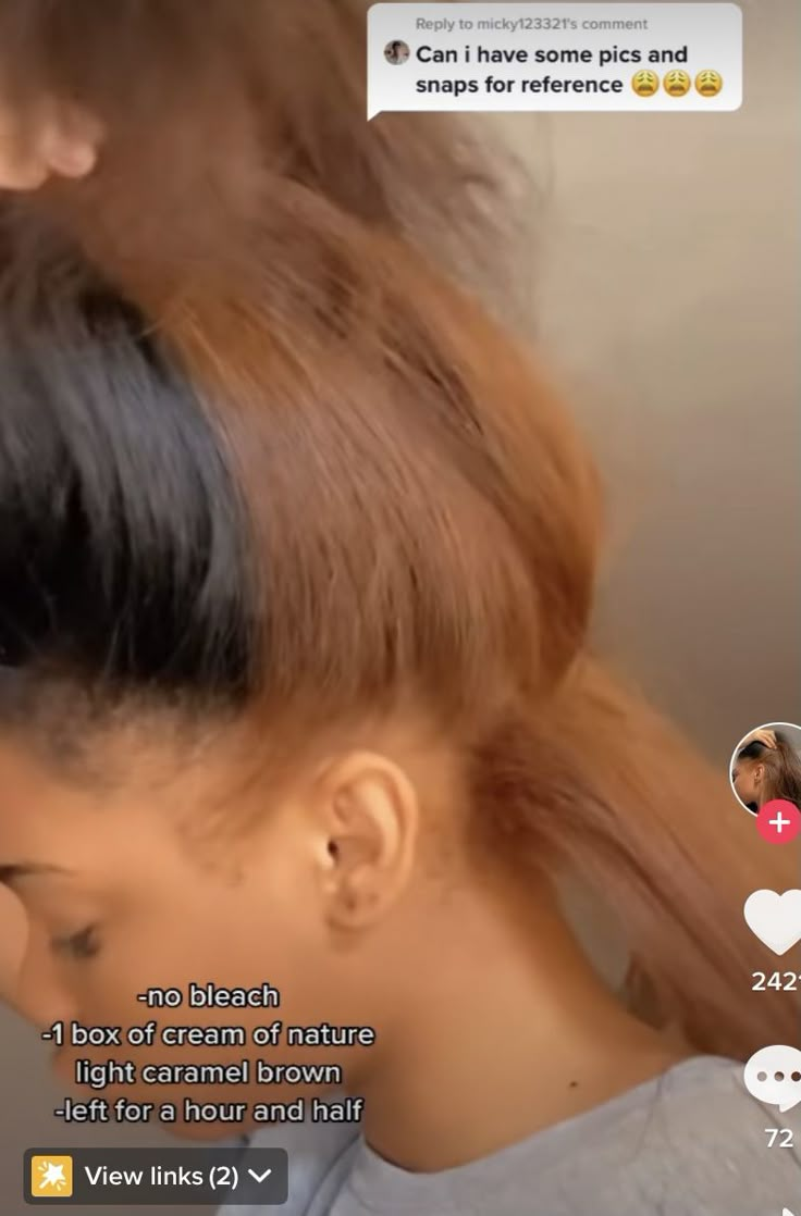 Skunk Stripe Honey Brown, Dyed Hair For Black Women Peekaboo, Carmel Skunk Stripe Hair, Skunk Stripe Under Hair, Skunk Stripe Hair Light Skin, Honey Brown Underneath Black Hair, Peekaboo Natural Hairstyles, Stunk Strip Hairstyles Purple, Honey Brown Skunk Stripe In The Back