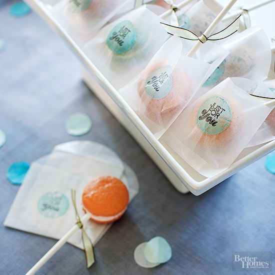 several candies in plastic bags on a table