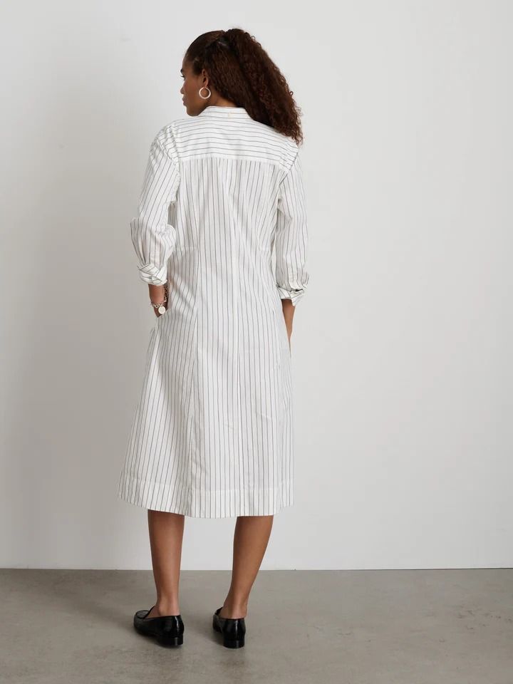 Jules Dress In Stripe – Alex Mill Alex Mill, Vintage Menswear, Linen Shop, Work Jackets, Sweater Pants, Short Jumpsuit, Shirtdress, Jeans Dress, Get Dressed