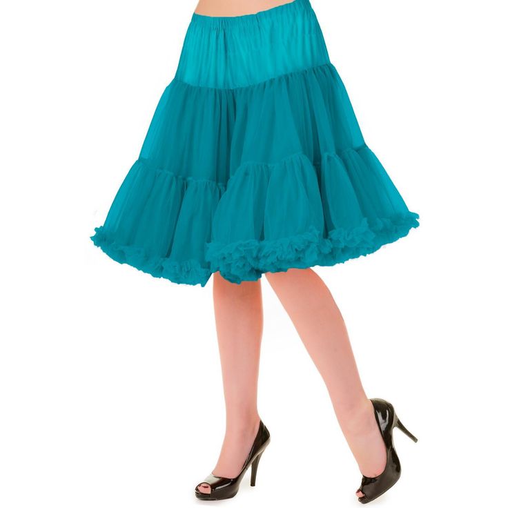 These luxury petticoats from Banned Apparel are super high fluff and so very soft! A good petticoat will change the look and twirl of all your beautiful dresses and skirts. If you are into pin-up photography, they are a must for photoshoots. This "Walkabout" Petticoat is 20-23" in length, and is perfect for your above-the-knee minis, skater skirts, and other shorter skirts! 80% Polyamide, 17% Polyester, 3% Elastane Size XS/S fits waist 24-30" Size M/L fits waist 28-36" Size XL/2X fits waist 36-4 Pin Up Photography, Rockabilly Pin Up, Vintage Inspired Outfits, Rockabilly Fashion, Outfit Look, Day And Night, Retro Outfits, Petticoat, Above The Knee