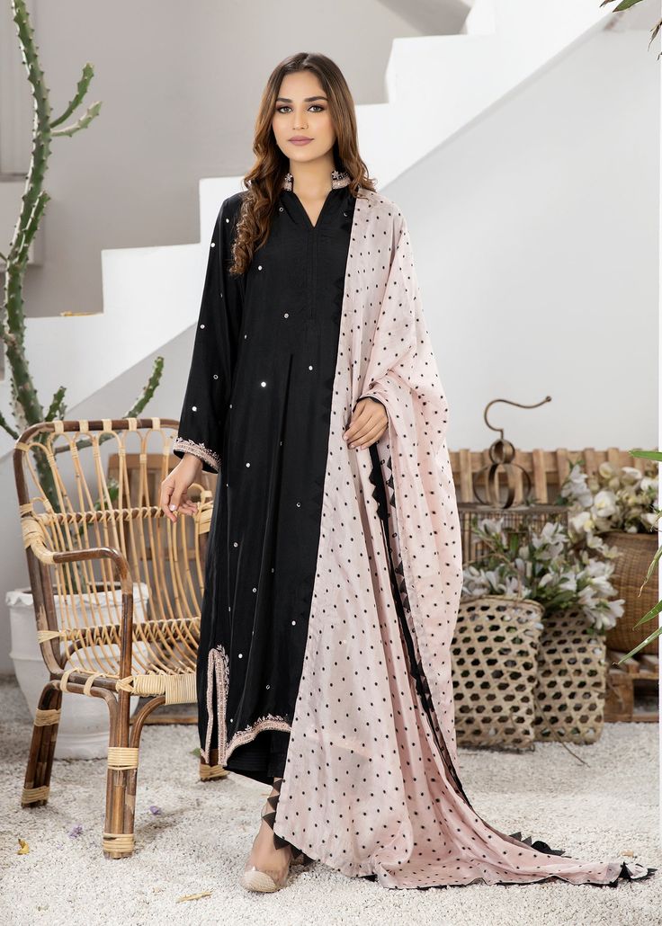 Black pure Boski silk kurta handworked with nude pink resham and mirrorwork details on the neckline, sleeves, front and back of the shirt (Includes shirt only) Long Sleeve Chanderi Kurta With Mirror Work, Silk Kurta With Dabka Work And Long Sleeves, Unstitched Long Sleeve Kurta With Mirror Work, Long Sleeve Cotton Silk Salwar Kameez With Mirror Work, Designer Long Sleeve Lawn Suit With Mirror Work, Designer Lawn Suit With Mirror Work And Long Sleeves, Silk Lawn Suit With Mirror Work And Long Sleeves, Long-sleeved Silk Lawn Suit With Mirror Work, Cotton Silk Lawn Suit With Mirror Work