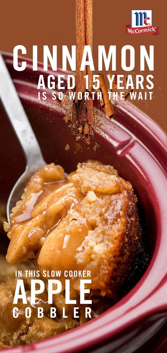 an advertisement for apple cobbler with cinnamon