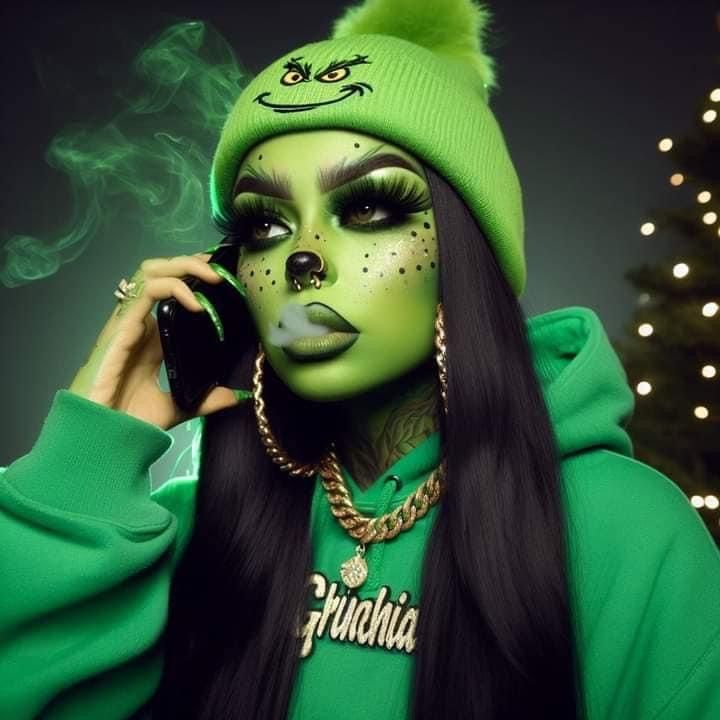 Diy Grinch Costume Women, Cute Grinch Makeup, Characters With Green Hair, Halloween Makeup Disney, Female Grinch, Girl Grinch, Grinch Makeup, The Grinch Pictures, Grinch Halloween