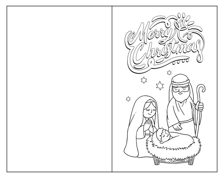 a christmas card with an image of the birth of jesus and mary in black and white