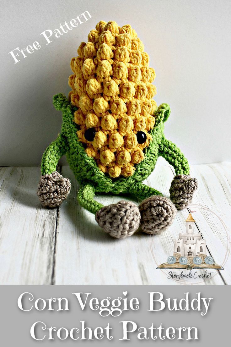 a crochet pattern for a corn veggie buddy