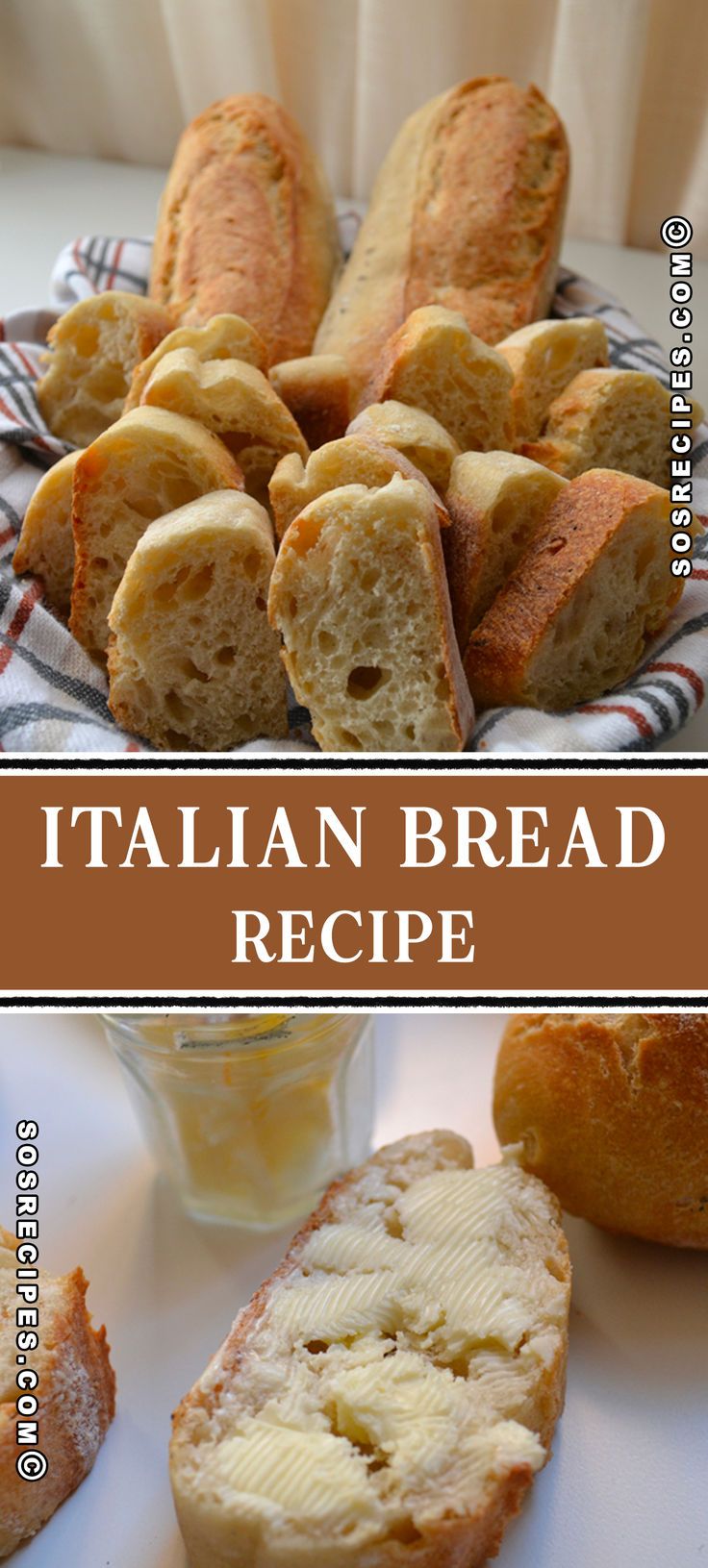 there are several different types of breads on the table with text overlay that reads italian bread recipe