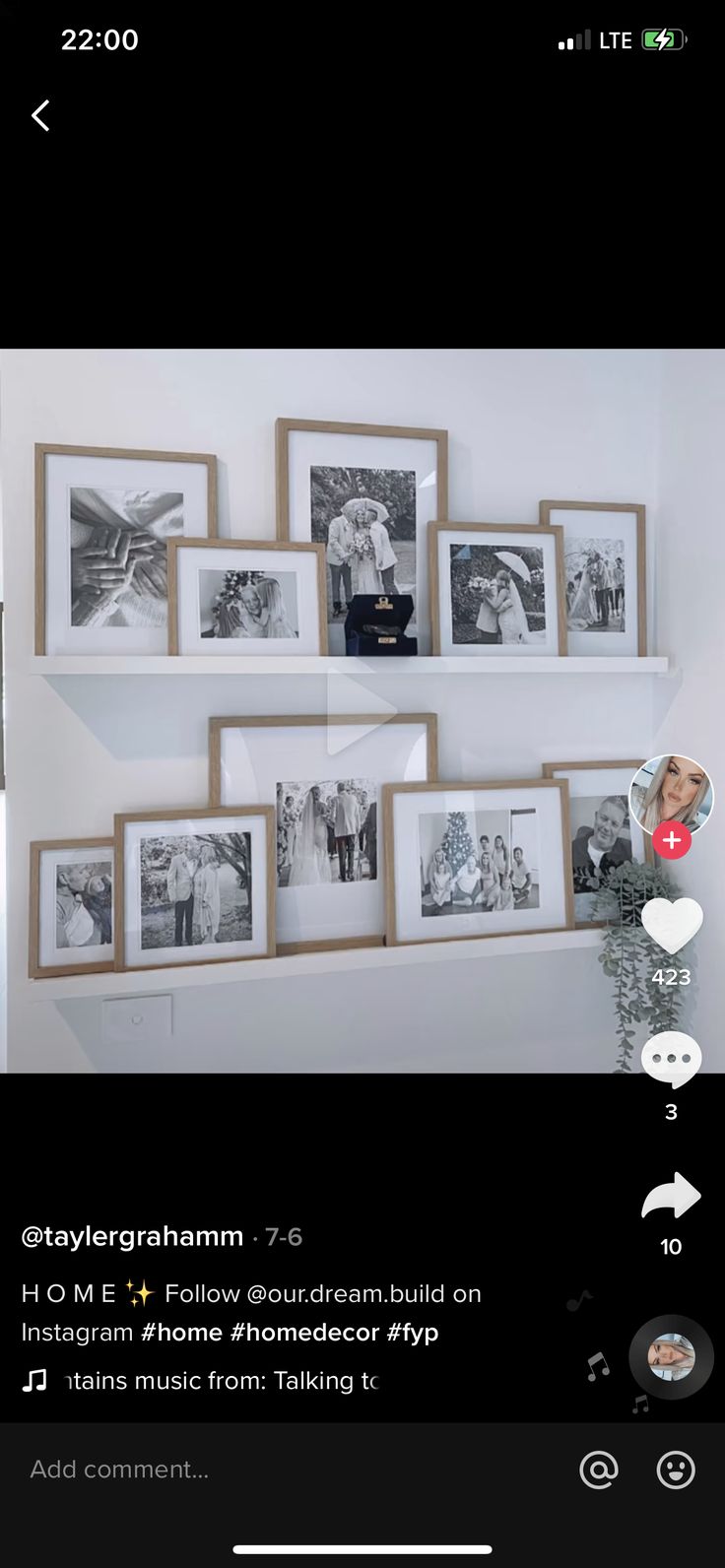 an instagram page with multiple pictures hanging on the wall