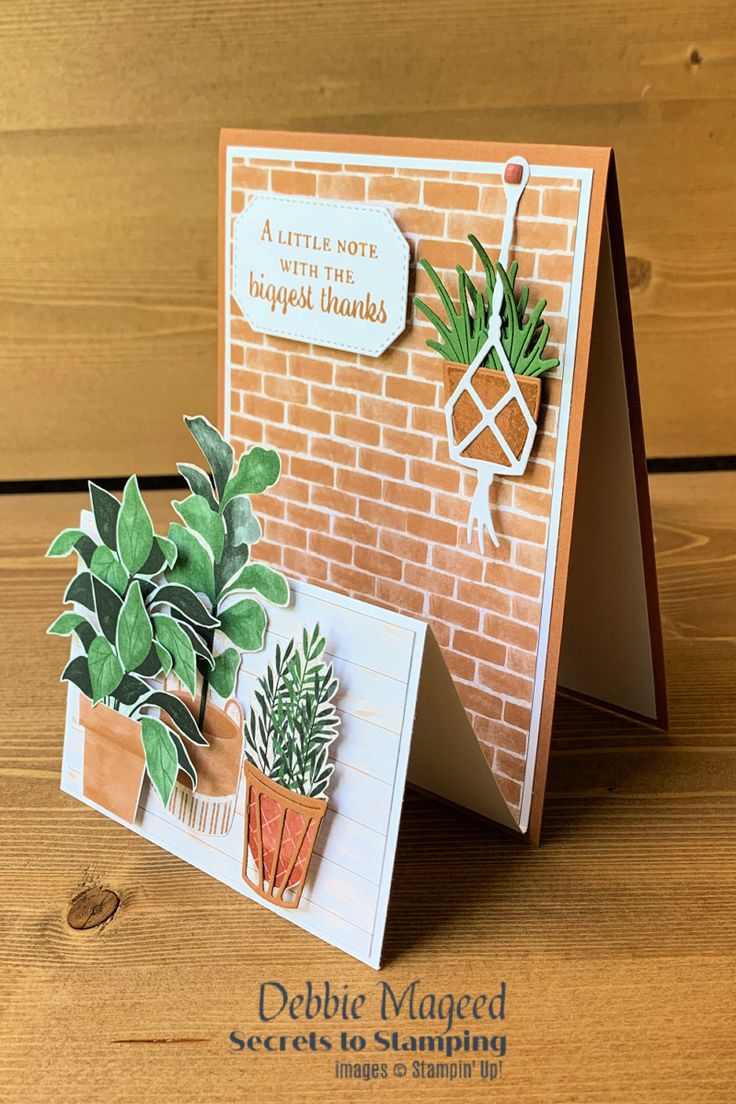 a card with some plants on it