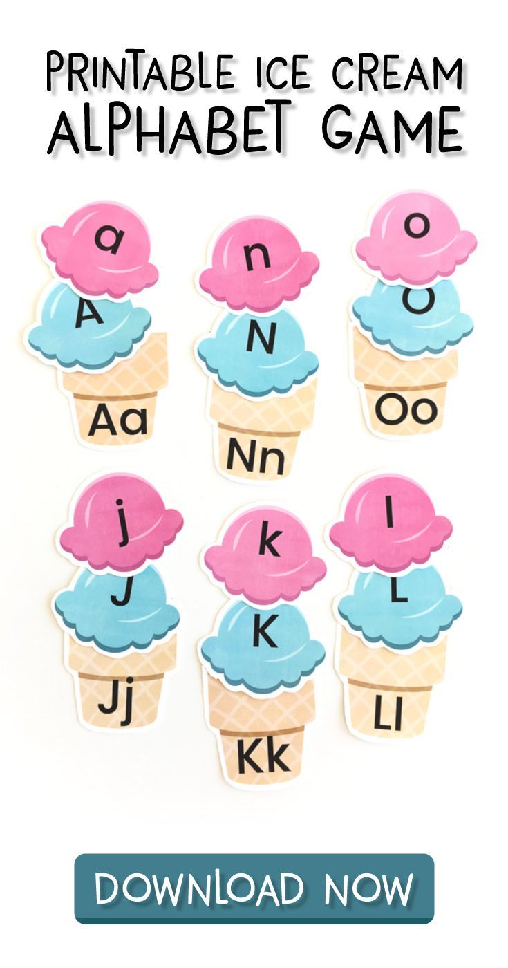 printable ice cream alphabet game for kids