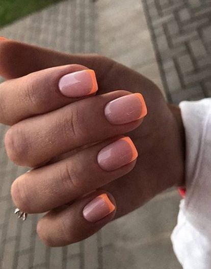 Pink Tip Nails, Coral Nails, Short Gel Nails, French Manicure Nails, Subtle Nails, Cute Gel Nails, Short Acrylic Nails Designs, Neutral Nails, Pretty Acrylic Nails