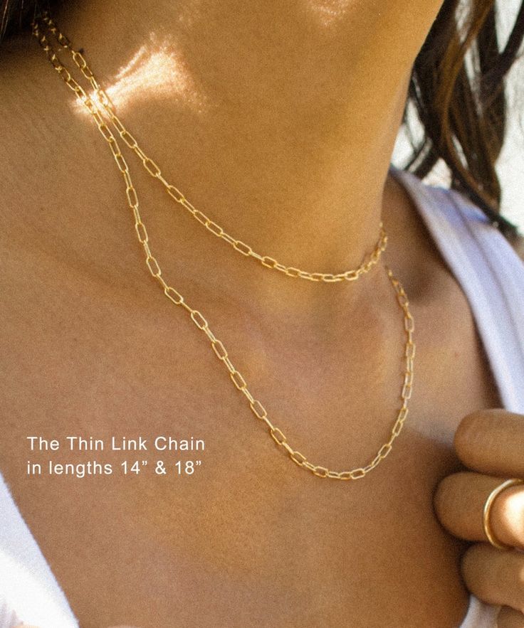 14k Gold Filled Necklaces Gold Necklace Paperclip Chain - Etsy Minimalist Paperclip Chain Necklace As Gift, Minimalist Paperclip Chain Necklace For Gift, Minimalist Paperclip Chain Necklace Gift, Gold Link Jewelry Gift, Gold Cable Chain Link Jewelry, 14k Gold Filled Cable Chain Jewelry As Gift, Classic 14k Gold Filled Chain Necklace Gift, Gold Chain Link Jewelry For Gifts, Gold-tone Chain Link Charm Necklaces As Gifts