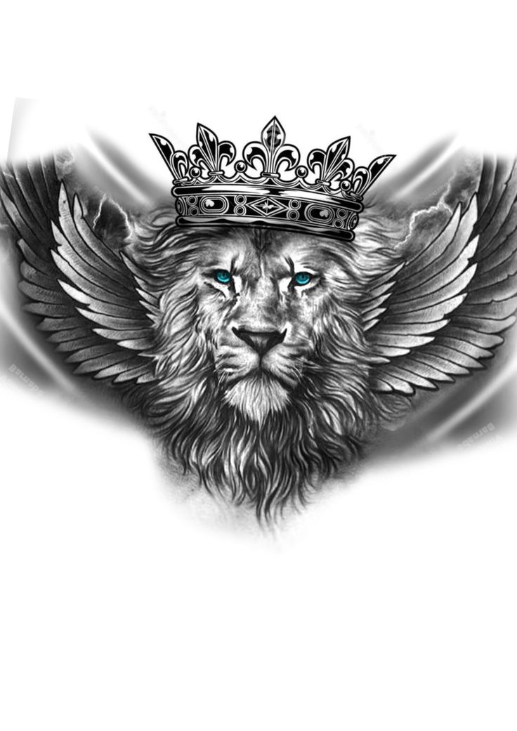 a lion with wings and a crown on it's head