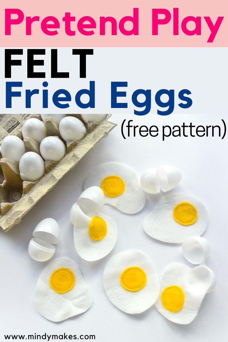 an egg tray filled with fried eggs and the words, pretend play felt - fried eggs free pattern