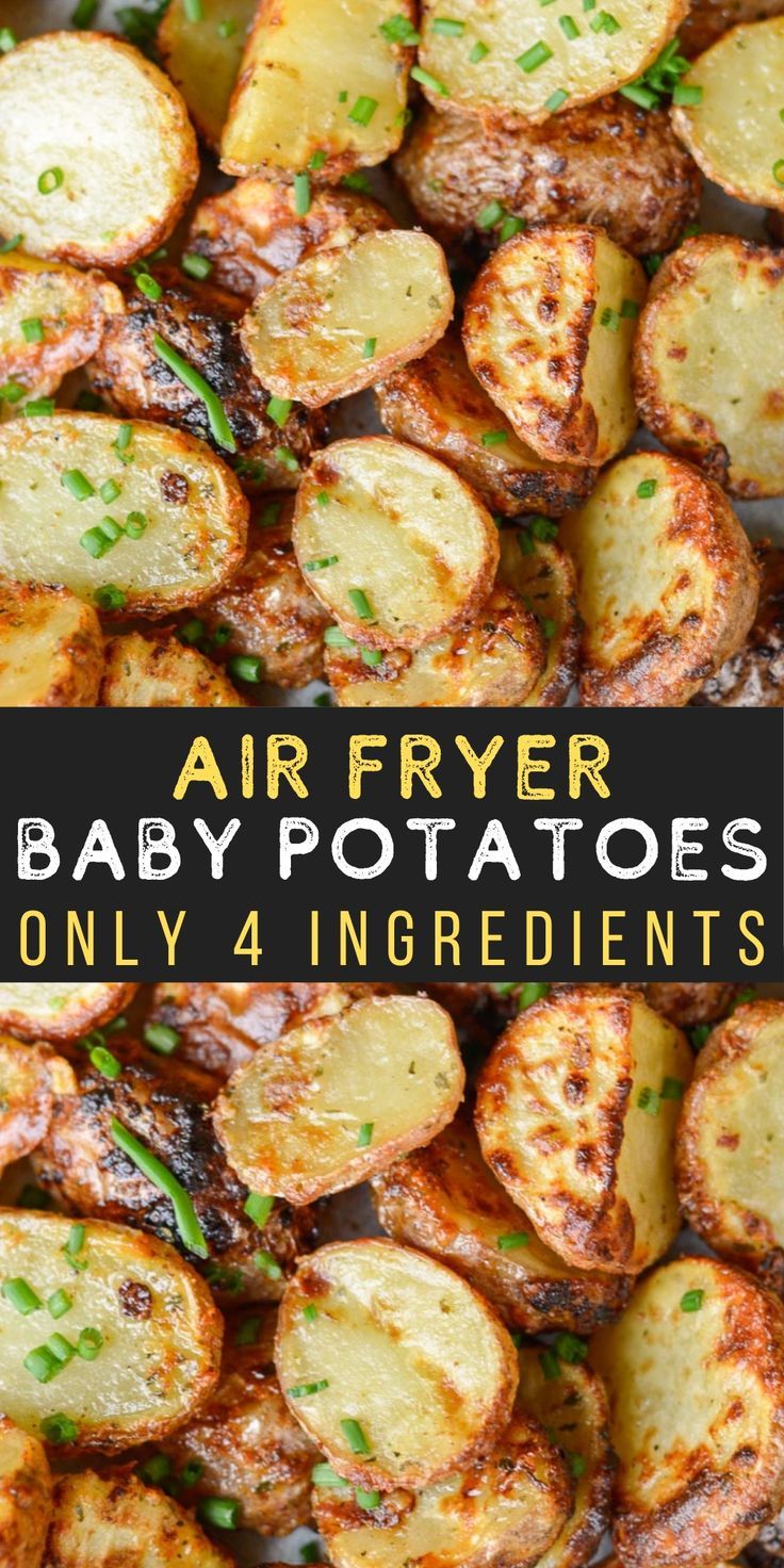 These four ingredient Air Fryer Baby Potatoes are perfectly crispy on the outside, and soft and tender on the inside! You can have the perfect crispy little red potatoes in as few as 12 minutes! Tiny Red Potatoes Recipe, Air Fryer Baby Red Potatoes, Air Fryer Baby Potatoes, Baby Potato Recipes, Red Potato Recipes, Air Fryer Baked Potato, Air Fried Food, Air Fryer Oven Recipes, Air Fry Recipes