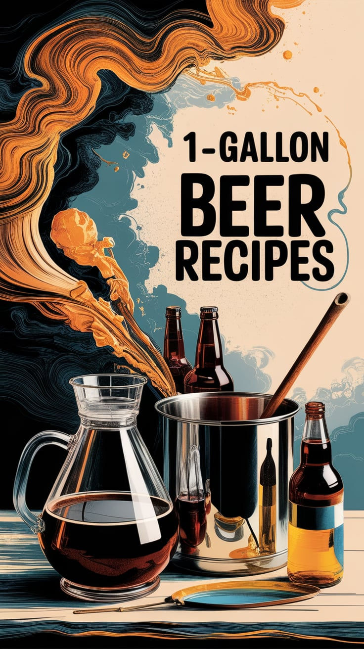 an advertisement for beer is shown with bottles and jugs in front of the image