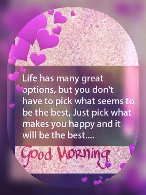 an image of a quote with hearts in the background that says,'life has many great options, but you don't have to pick what seems to be the best