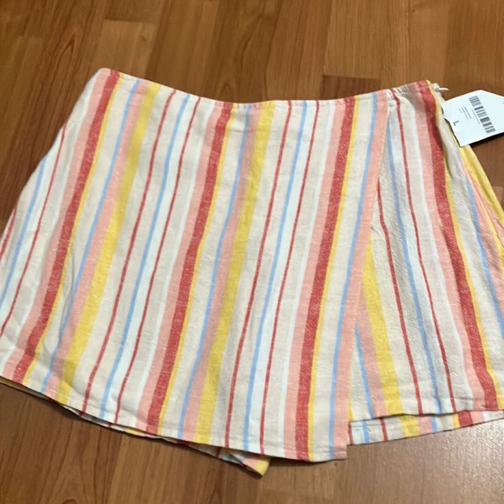 Lightweight And Sweet Skort. Has A Variety Of Colors And Stripes. Can Be Worn For Casual Wear Or Dress It Up! Never Worn And Tags Attached! Never Worn!! Cute Cotton Skort For Summer, Cute Cotton Summer Skort, Casual Mini Shorts For Beach Season, Trendy Summer Skort In Pink, Trendy Pink Skort For Summer, Casual Mini Length Bottoms For Beach Season, Multicolor Skort For Spring, Summer Mini-length Bottoms For Beach Season, Summer Mini-length Beach Bottoms