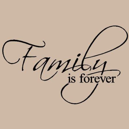 the word family is forever written in cursive writing