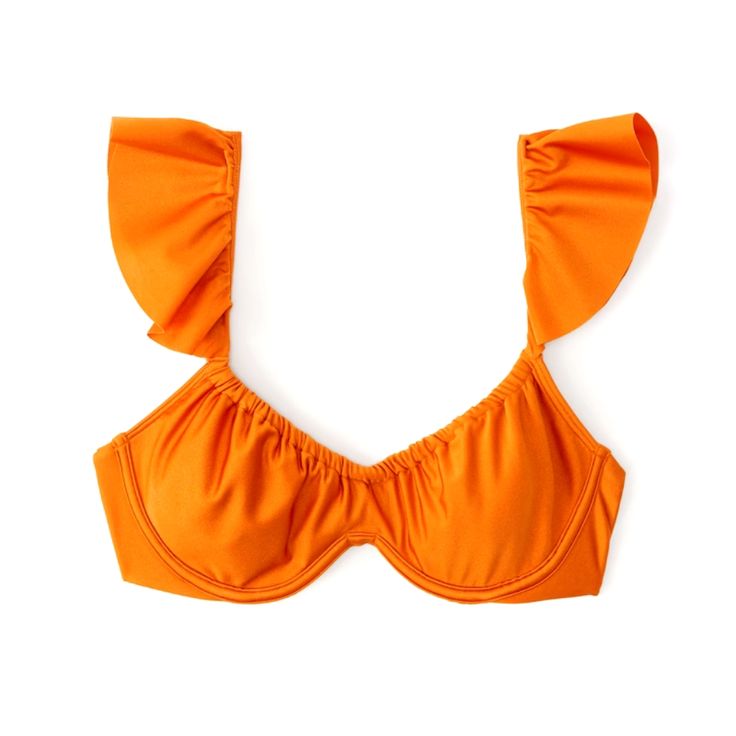 Abercrombie & Fitch Orange Ruffle Strap Underwire Bikini Top, Size Xxs Nwt. **Last Two Photos Are To Show Fit. The Swim Top For Sale Is Orange. Fitted Underwire Swimwear With Ruffles, Fitted Underwire Ruffle Swimwear, Fitted Ruffled Underwire Swimwear, Summer Swimwear With Ruffles And Underwire, Ruffled Underwire Swimwear For Vacation, Orange Underwire Swimwear Bra Friendly, Underwire Ruffled Swimwear For Vacation, Orange Underwire Swimwear With Bra Support, Chic Orange Swimwear For Swimming