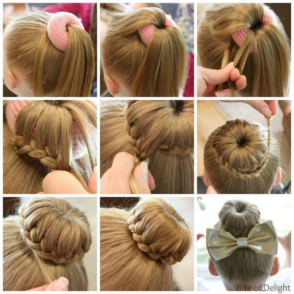 Braided Ballerina Bun | Hair Tutorial | Little Girl Hairstyles Sanggul Cepol, Cute Bun Hairstyles, Sanggul Modern, Ballerina Bun, Gymnastics Hair, Hair Bun Tutorial, Hairstyles For Girls, Dance Hairstyles, Carnival Birthday