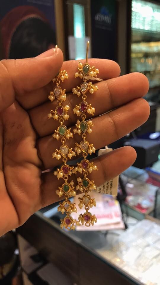 Maatilu Designs Gold, Ear Matilu Gold, Chempasaralu Designs Gold, Gold Jhumka Earrings, Indian Jewelry Earrings, Gold Necklace Indian Bridal Jewelry, Indian Jewellery Design Earrings, Gold Pendant Jewelry, Gold Bride Jewelry