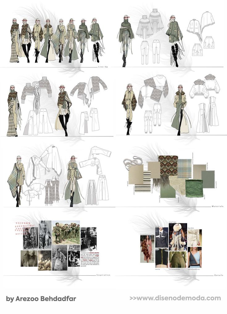 an assortment of fashion sketches from the fall / winter 2010 collection by azzzoo beddar