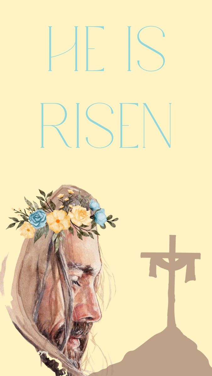 An Easter graphic of Jesus and He is Risen He Is Risen Pictures, Jesus Christ Wallpaper, Christ Wallpaper, Iphone Widgets, Iphone Wallpaper Lights, Actions Speak Louder Than Words, Actions Speak Louder, Bear Wallpaper, Phone Wallpaper Images