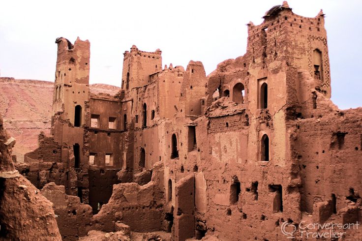 the ruins of an old building are brown