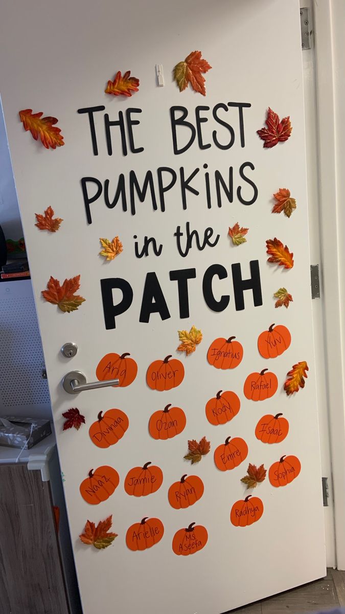 the best pumpkins in the patch are on this refrigerator door for halloween decorations and they're all over the place