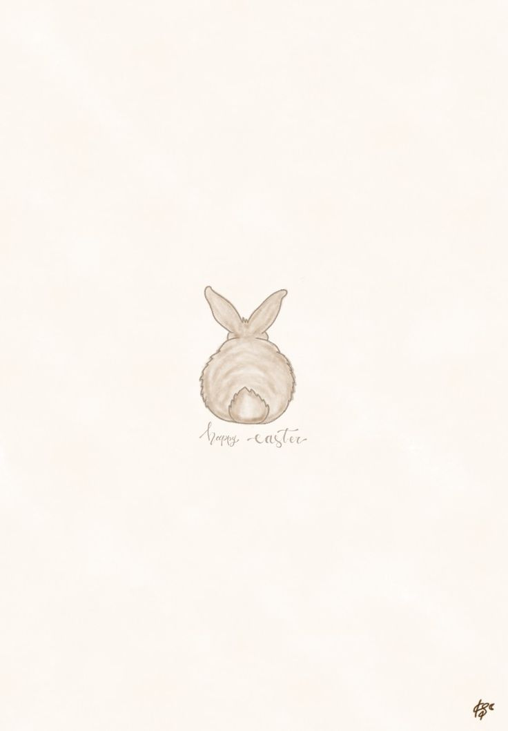 a drawing of a bunny with the words happy easter written on it