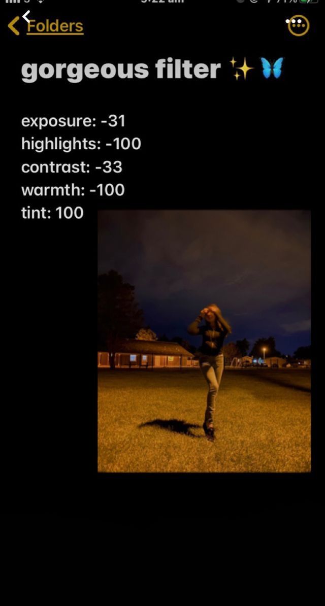 a person standing in the middle of a field at night with text that reads gorgeous filter exposure