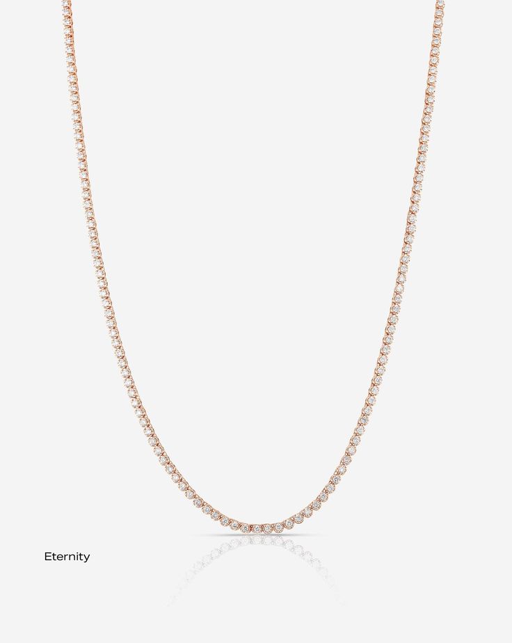 Ring Concierge Mini Diamond Tennis Necklace 14k Rose Gold eternity | 40217292210264 Classic Rose Gold Tennis Necklace Gift, Classic Rose Gold Round Tennis Necklace, Classic Rose Gold Tennis Necklace, Rose Gold Tennis Necklace With Diamond Accents For Anniversary, Rose Gold Round Tennis Necklace In Fine Jewelry Style, Rose Gold Diamond Tennis Necklace For Anniversary, Classic Rose Gold Tennis Necklace With Diamond Accents, Rose Gold Diamond Tennis Necklace With Accents, Rose Gold Tennis Necklace With Diamond Accents