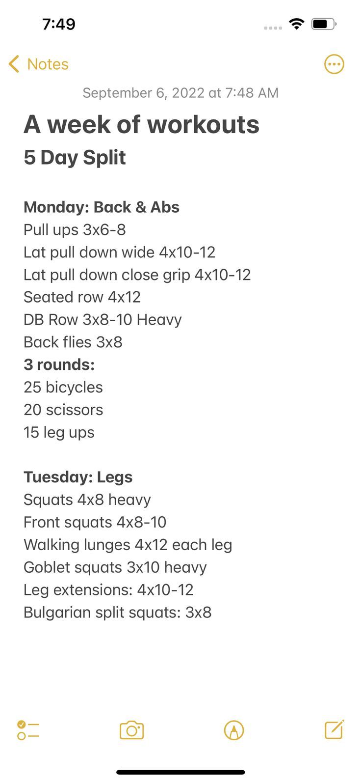 the workout schedule for this week's 5 - day run is shown in yellow